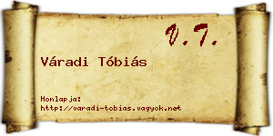 Váradi Tóbiás névjegykártya